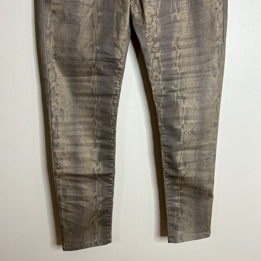 Bevy flog ladies snakeprint drawstring elastic waist vegan leather pants size 30 - Picture 4 of 13